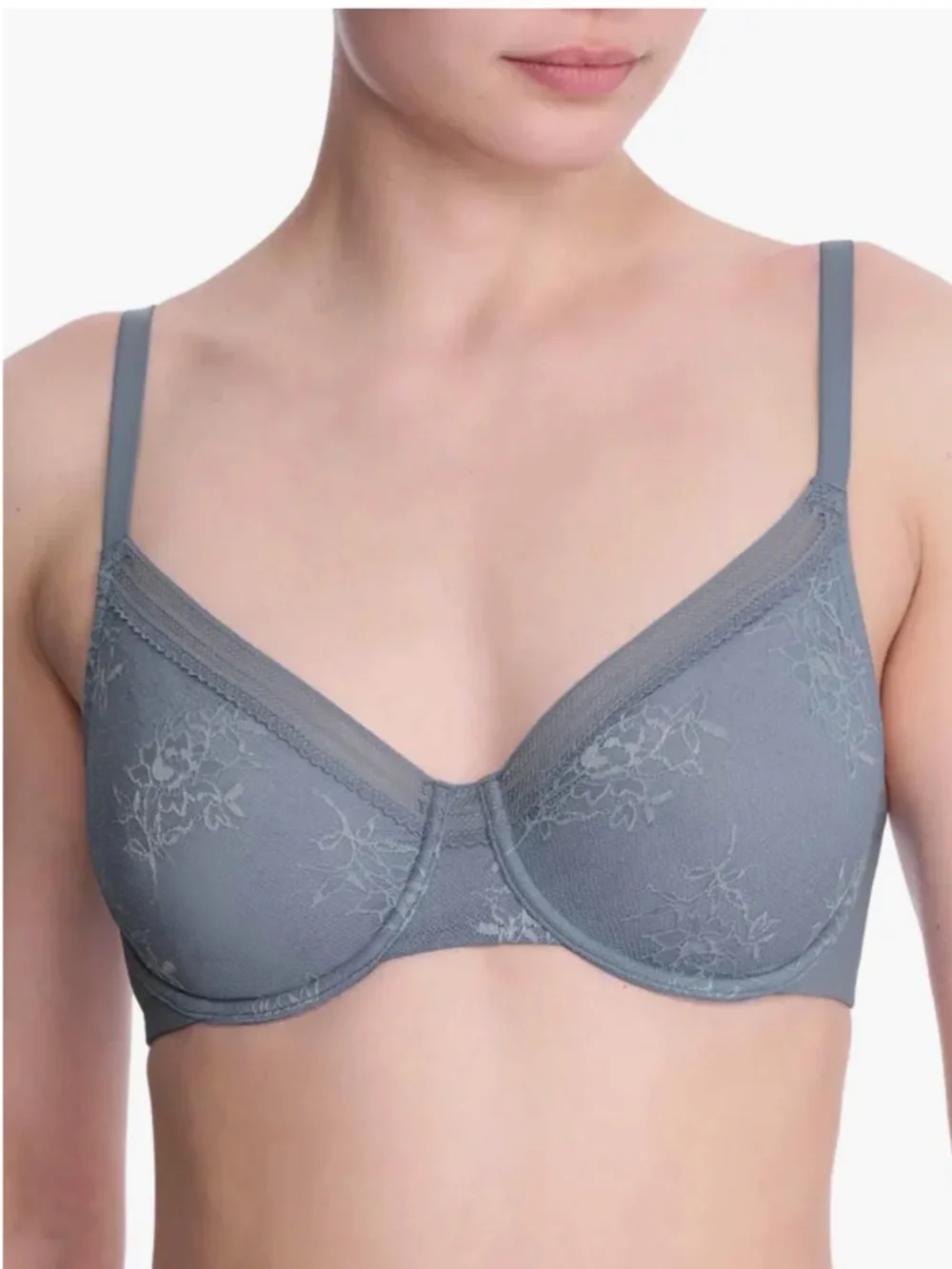 NWOT Natori Love Lace Underwire Bra Color:Country Blue/Minty Size 32 (3D)